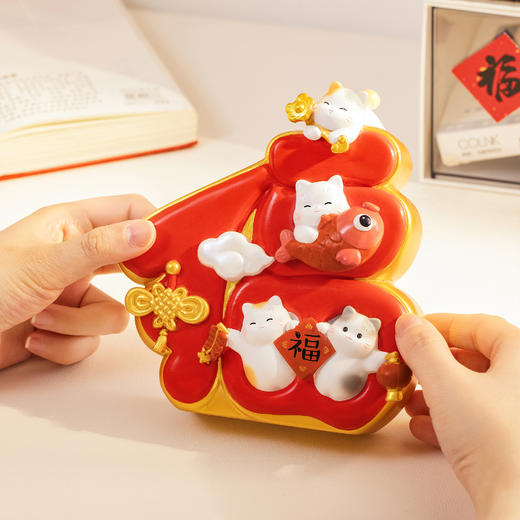 【故宫摆件】宫猫送福大福字家居摆件博物馆文创新年乔迁生日礼物 商品图4