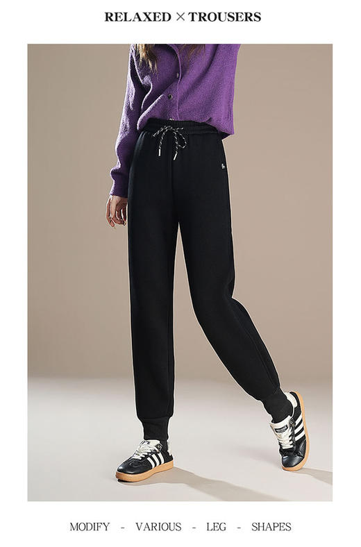 加绒休闲卫裤保暖一体绒，厚款哈伦裤时尚高腰小脚裤长裤MYX-JF-3955-Y 商品图1