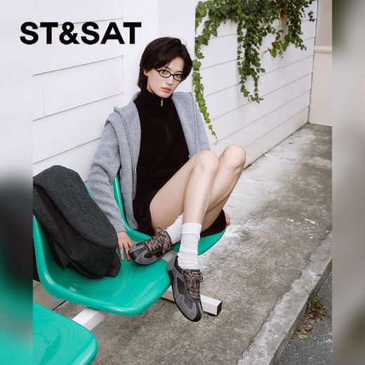 星期六舒适休闲百搭平底拼色德训鞋SSC3112CIK 商品图1