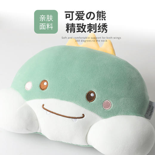 【汽车头枕/腰靠，出场即是焦点~】卡通汽车头枕 可爱恐龙座椅靠垫 车用护颈枕脖靠腰靠套装 办公佩戴 放松颈椎-QQ 商品图4