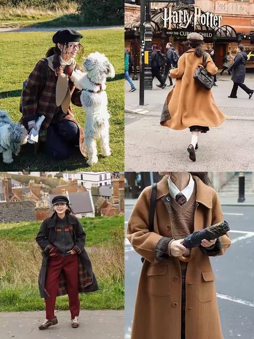 浮生八记/24C127/正反两穿羊毛复古英伦翻领双面呢大衣 商品图3