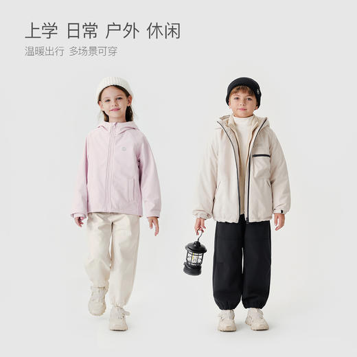 马克珍妮男女童城市户外软壳工装裤儿童加绒裤子冬装新款241138/552035 商品图1