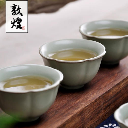 【汝窑花瓣杯/六方杯】中式汝窑茶杯功夫茶具家用主人杯品茗杯 商品图0