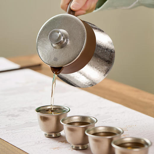 【6F】多样屋（TAYOHYA）钛雅集茶具套装高档礼物客厅欧式一壶四杯带茶隔 钛银 5头 商品图7