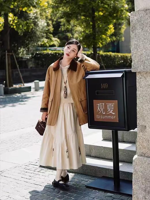 浮生八记/24D142/灯芯绒手绘印花蛋糕裙复古松紧腰半身裙 商品图3