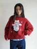 Mood Like Me/MMY2417/雪人猫猫仿貂毛提花宽松圆领毛衣 商品缩略图0