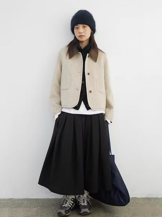 步履不停/4D21061C/短款撞色翻领小个子双面呢外套上衣 商品图1