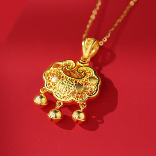 福运平安花丝金锁包 商品图2