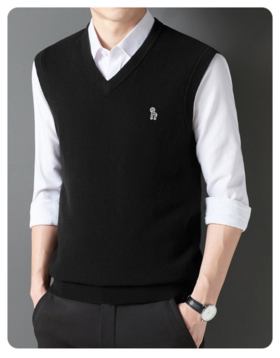 【NECHEER柏奥玛秋冬季男士纯色V领羊毛背心马甲8963款】❗❗❗ ✅柏奥玛的羊毛含量非常纯，很柔软，🔹不像有的羊毛衫，说100%羊毛衫，🌸实际却很扎皮肤