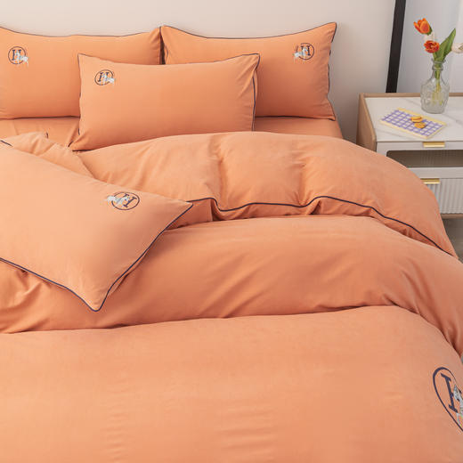 【品牌直发】加倍生活 云锦舒眠四件套 细腻柔软  素色加厚 四季通用  不易褶皱 商品图2