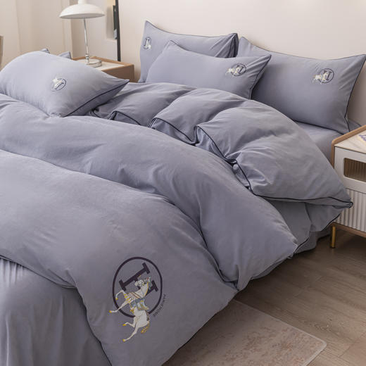 【品牌直发】加倍生活 云锦舒眠四件套 细腻柔软  素色加厚 四季通用  不易褶皱 商品图9