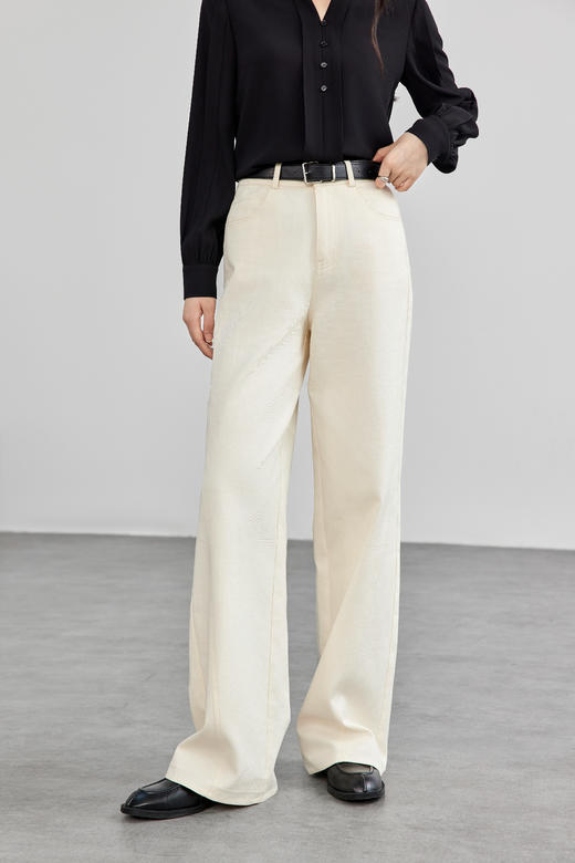 【内购】解构艺术家100%棉水洗牛仔裤显瘦长直腿型香蕉裤时尚休闲裤-151K57435 商品图0