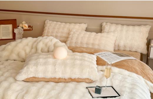 玛万生活轻奢兔绒双面绒枕套2只】500g高克重，✨暖意满满~🌼 高克重兔绒牛奶绒面料，🔥更厚实立体且饱满😏  商品图1