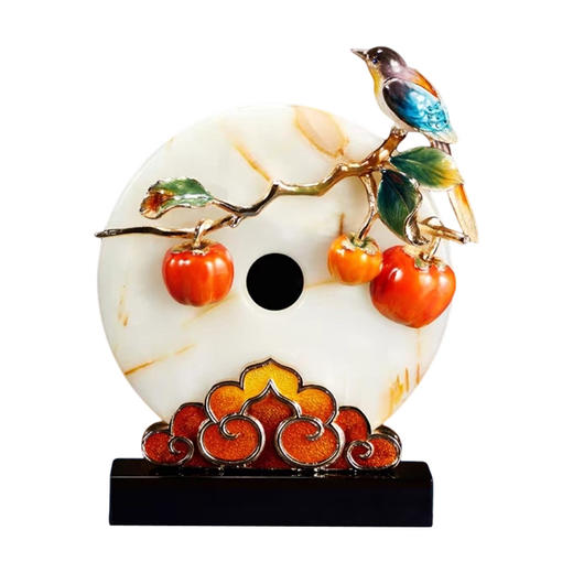 珐琅彩事事如意平安扣摆件客厅书房办公室玄关新中式摆件送新婚生日礼物 商品图0