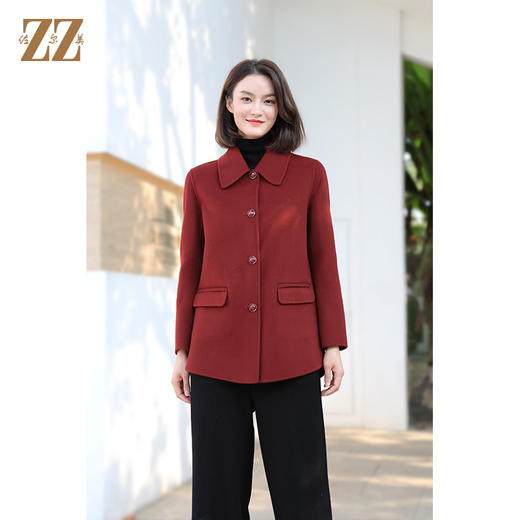 佐尔美冬季新款 经典简约气质羊毛双面呢大衣外套女E34SM34 商品图2
