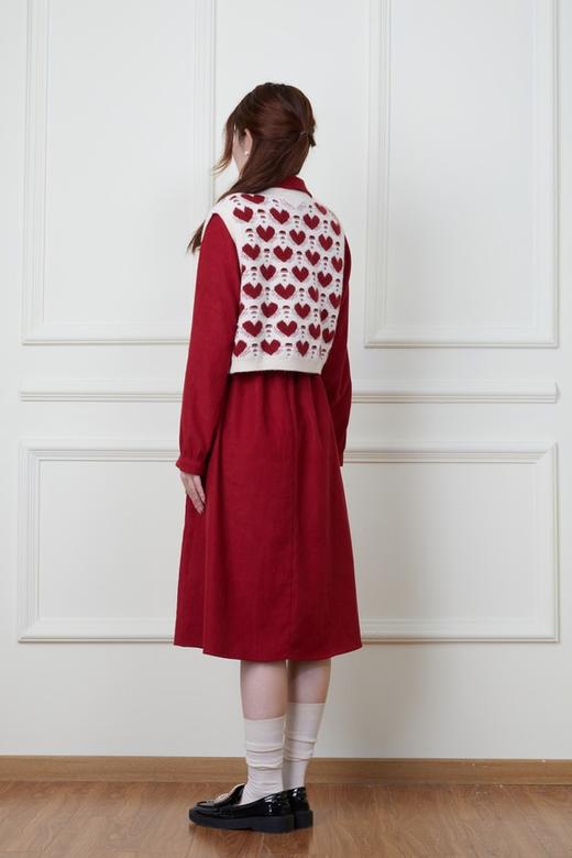 LNNNS 爱心复古针织马甲连衣裙套装 19532 商品图3