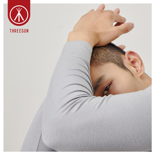 Threegun三枪 圆领男士长袖上衣打底衫-23627A911 商品图1