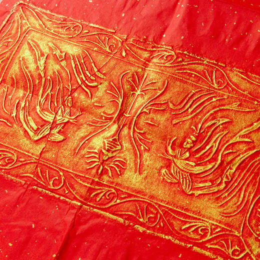 南北朝飞天砖拓红纸金拓 商品图1