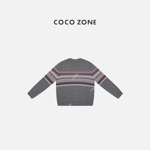 COCO ZONE 冬季慵懒风撞色圆领套头针织衫CC2D2973 商品图0