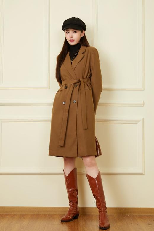 ESTELLICA 经典时髦大地色系长款西装外套 19546 商品图4