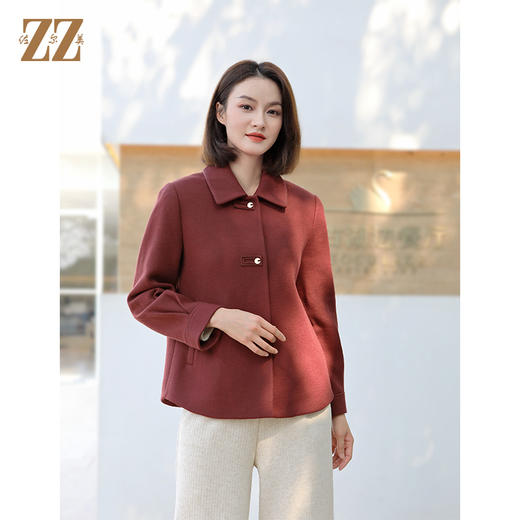 佐尔美冬季新款 经典气质绵羊毛呢大衣外套女E34ZD29 商品图2