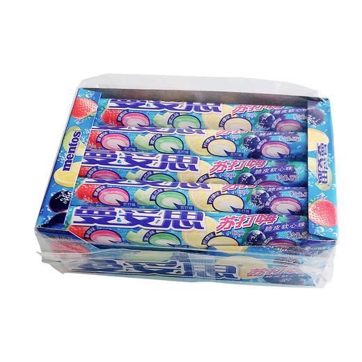 曼妥思苏打嗨脆皮软心珠劲嚼充气糖37g*15支 商品图0