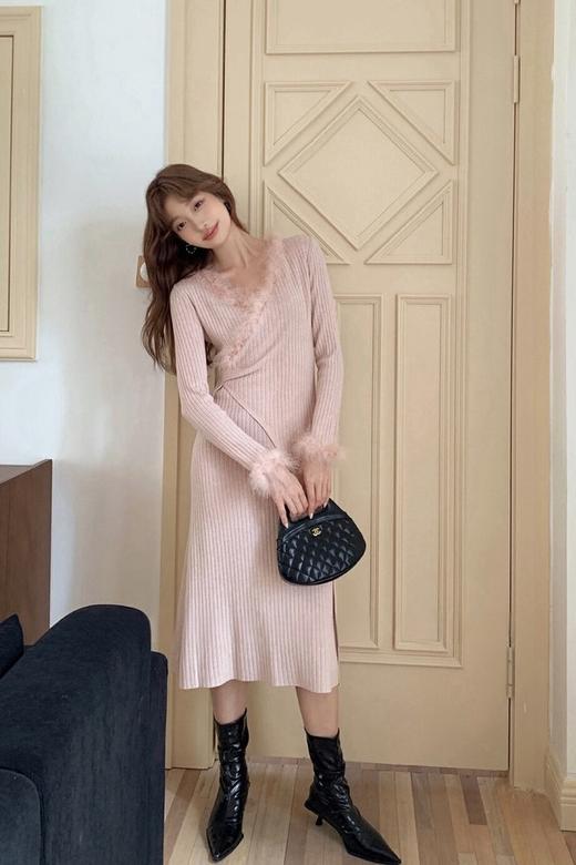 LNNNS 氛围感V领针织连衣裙 19586 商品图3