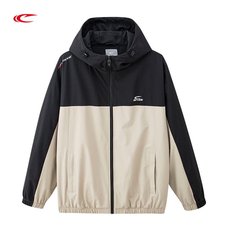 【拼接连帽防风】赛琪简约男士冬季厚风衣224541