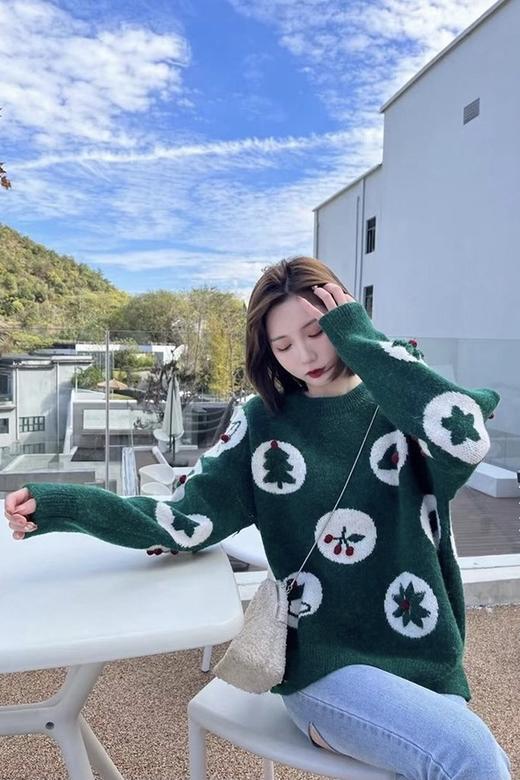 Stay2Weeks 绿色圣诞主题针织上衣 15273 商品图1