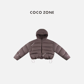 COCO ZONE 冬季90白鹅绒气质连帽长袖羽绒服CC2D2919