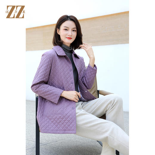 佐尔美冬季新款 经典菱形格棉服装女E34MM09 商品图3