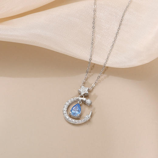 【星月水滴】S925银月亮项链【JHY-N001344B】 商品图2