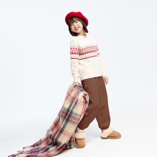 【实体店同款】女童复合绒暖夹裤厚裤子冬季新款安奈儿童装AG446825 商品图3