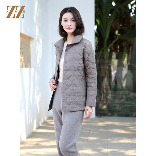 佐尔美冬季新款 短款减龄格子高级感羽绒服女E34YY08 商品图3