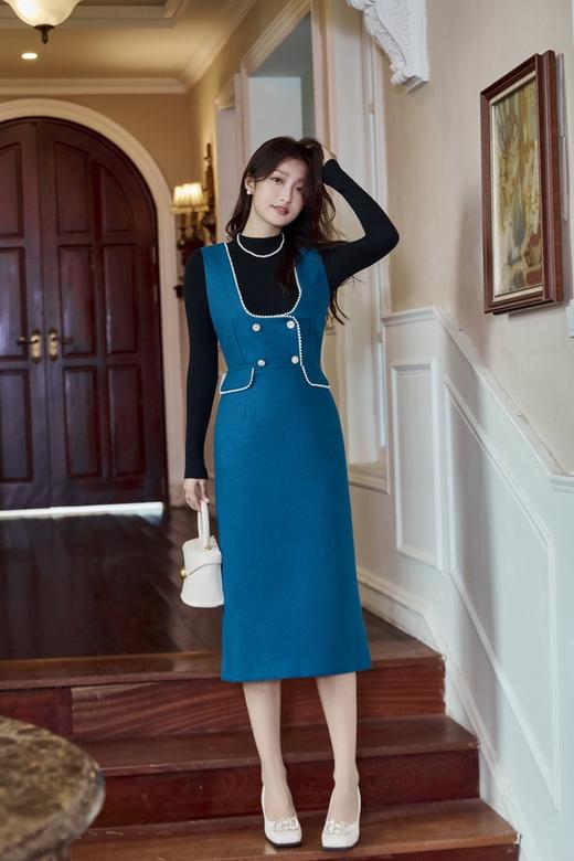 Le Malene 海军蓝U型领背心连衣裙 19537 商品图2