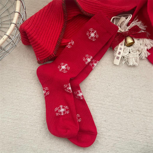 【新年到！本命年穿红袜】蛇年本命年红袜子女秋冬中筒新年袜羊绒女袜圣诞袜厚款堆堆袜可爱。ry 商品图8