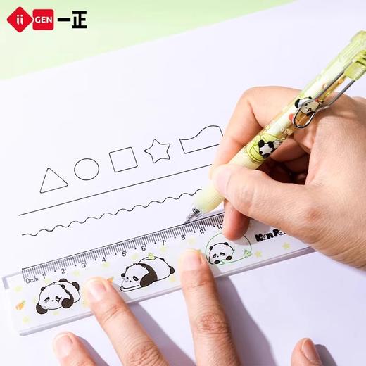 阿困熊折叠尺子多功能30cm长直尺带波浪线卡通可爱格尺折尺小学生幼儿园可用 商品图2
