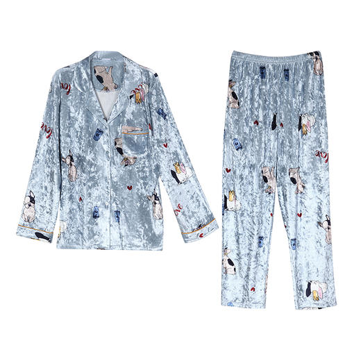 都市丽人睡衣套装好睡好眠丝绒家居服LH11I9 商品图5