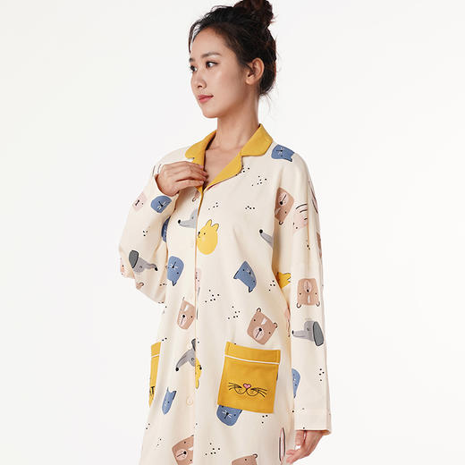 都市丽人睡衣单件裙生活家居无尘棉单面家居服LH16H6 商品图1