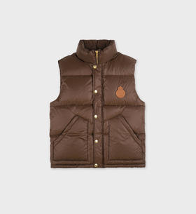 Sporty & Rich - Crown Puffer Vest - Chocolate - 女装 - 背心 - 巧克力色
