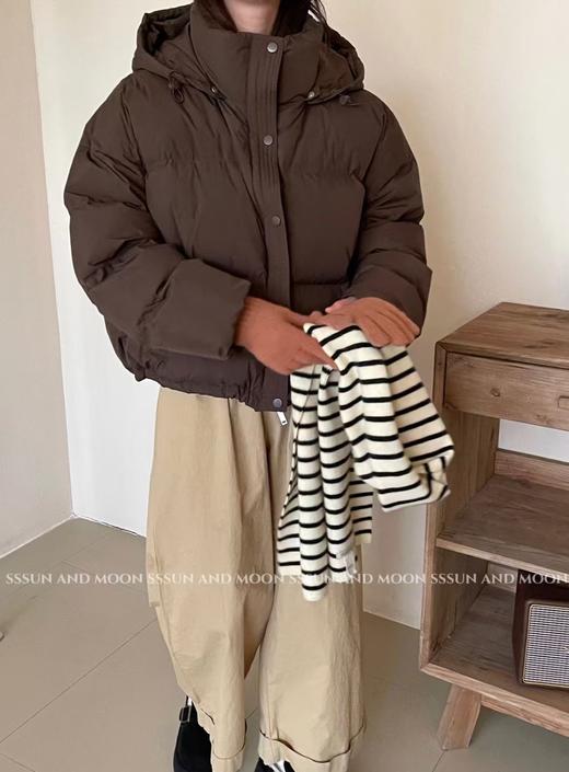 【YW】无忧购韩版连帽短款面包服小个子休闲百搭羽绒服外套24140# 商品图2