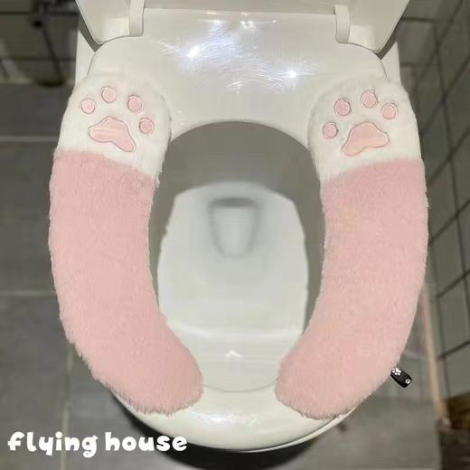 【超可爱！毛绒卡通粘贴式马桶垫】冬季高级羊羔绒又可爱马桶坐垫，亲肤绒面优选面料亲肤舒适，防水坐便器垫圈套家用QQ 商品图9