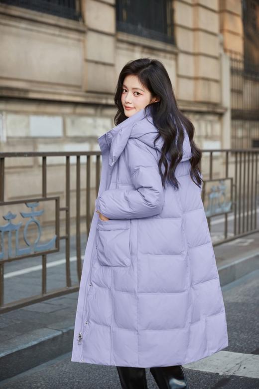 Le Malene 紫色长款白鸭绒外套 19488 商品图3