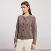 【绞花羊绒开衫】羊绒世家秋冬新品女士100%山羊绒圆领针织绞花开衫外套 商品缩略图3