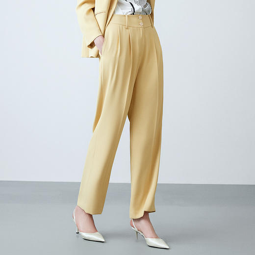 EITIE爱特爱春季新款高腰宽松阔腿裤子休闲裤7705405 商品图2