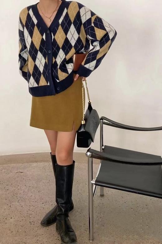 amadella 姜黄色毛呢半裙 15236 商品图2