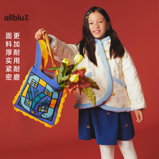 【冬Vol.5】allblu幼岚儿童包包斜挎女童单肩包可爱帆布包百搭手提洋气小方包ZY 商品图3