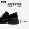 MIO米奥春季新品乐福鞋复古圆头闪钻粗跟百搭通勤黑色单鞋女M251532658 商品缩略图4