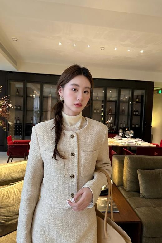 Le Malene 米白色知性优雅小香风外套半裙套装 19538 商品图6