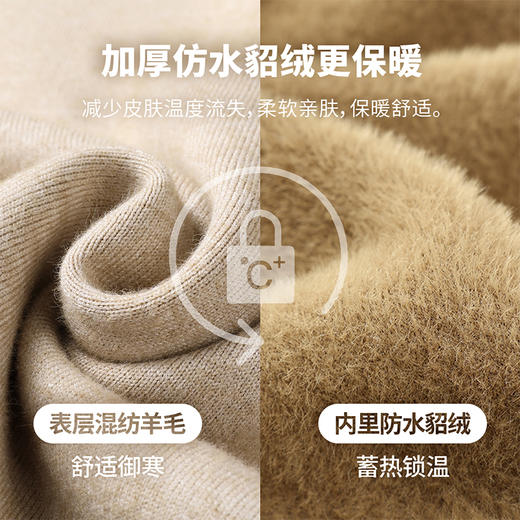 岸纾 羊毛混纺加绒保暖内搭针织衫（多色）  羊绒加厚一体绒百搭款毛衣男防寒 商品图1